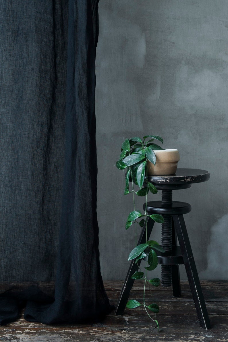 Sheer Linen Curtain Panel for Clips Curtains Made With Linen Etsy