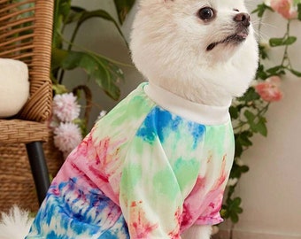 Pet Dog Cat Tie dye Top Jumper Dog Jumper Dog outfit Dog Costume Cool Dog Outfit Cat tie Dye Cat costume Dog Clothes Cat Clothes Pet Outfit