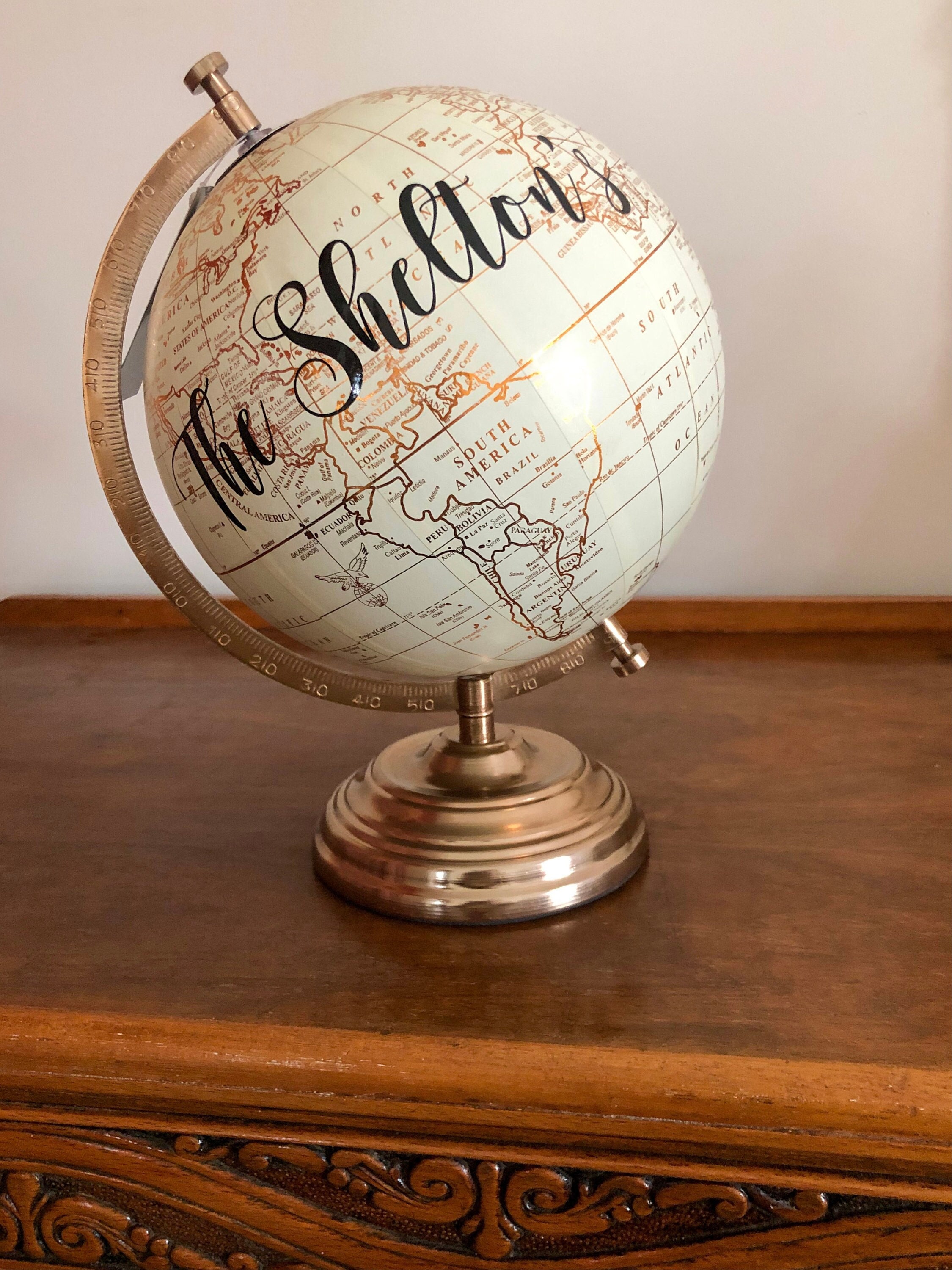 Wedding Guest Book Globe Guest Book Wedding Globe Personalised Etsy UK