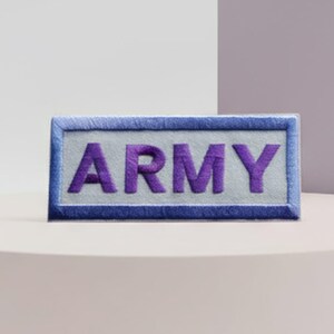 Patch termocolante bordado roxo do fã-clube ARMY BTS, 9,6 cm