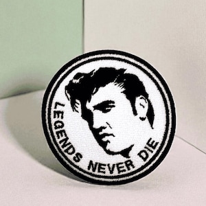 Patch brodé Elvis Presley Legends Never Die 7,5 cm
