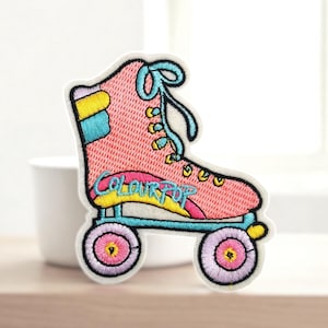 Patch brodé Roller Skate – Couleurs pop & vibes rétro des années 80 (9 cm)