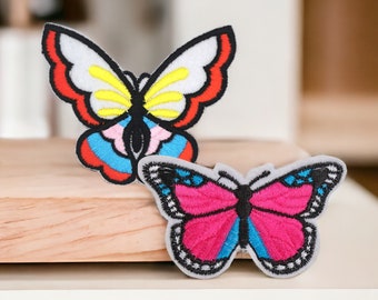 Patch brodé pappilon, écusson thermocollant papillon, 2 modèles au choix, idée cadeau pour les petits et les grands