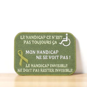 Toppa per disabilità invisibile, distintivo con nastro, La mia disabilità è invisibile, malattia invalidante 9,2 cm