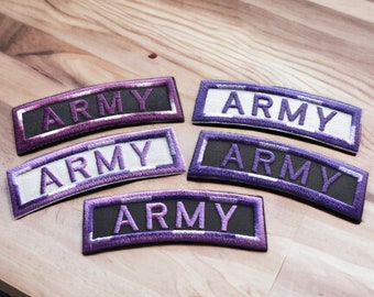 Bts army écusson brodé,  fan club ARMY pourpre, patch thermocollant pour chapeau, tshirt, sac etc. Idée cadeau pour les fans de BTS