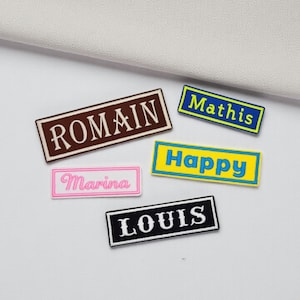 Personalisierter Namenspatch bestickt, Bügelpatch für Jacke, Tasche oder Cap