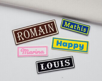 Personalisierter Namenspatch bestickt, Bügelpatch für Jacke, Tasche oder Cap