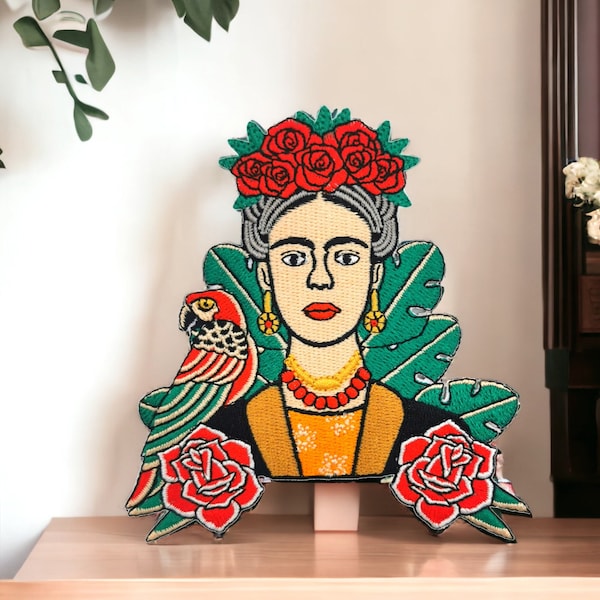 Frida Kahlo patch, écusson brodé de Frida, customisation de vêtement et accessoire, idée cadeau pour les fans de l'artiste