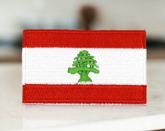 Patch drapeau libanais – Écusson thermocollant cèdre du Liban pour customisation de vêtement 6,2  cm