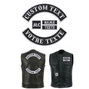 Patch dorsal biker personnalisé veste ou gilet - de 26 à 35 cm (4 tailles)