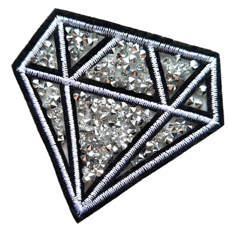 Rhineland diamond patch embroidered diamond crest rhinestone Etsy