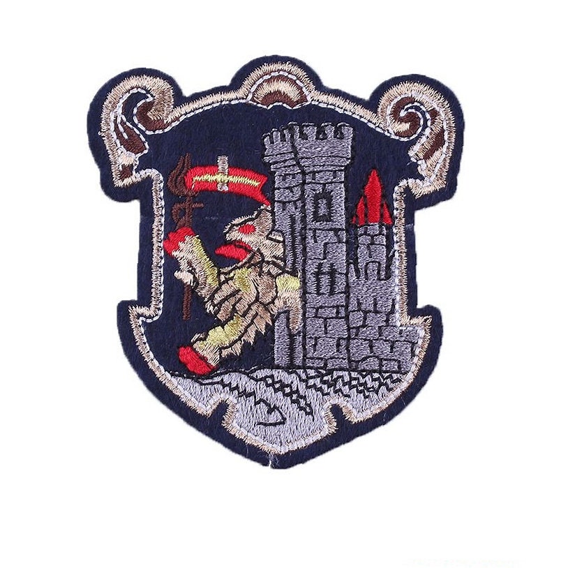 blue cloth and cotton threads Embroidered PATCH/BADGE CINTRA Coat of Arms blue cloth and cotton threads Embroidered PATCH/BADGE CINTRA Coat of Arms