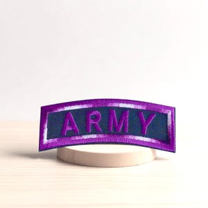 BTS Army Embroidered Patch, Purple ARMY Fan Club, Iron-on Patch for Hat, T-shirt, Bag etc. Gift Idea for BTS Fans