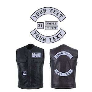 Bannière rocker personnalisée brodée, patch biker pour veste ou gilet moto