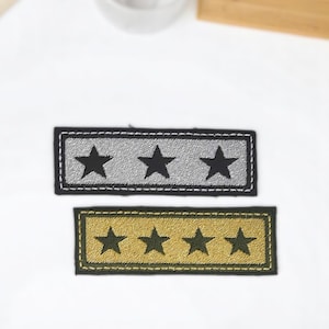 Patch brodé étoiles, bannière à personnaliser avec le fil pailleté de votre choix. Idée cadeau