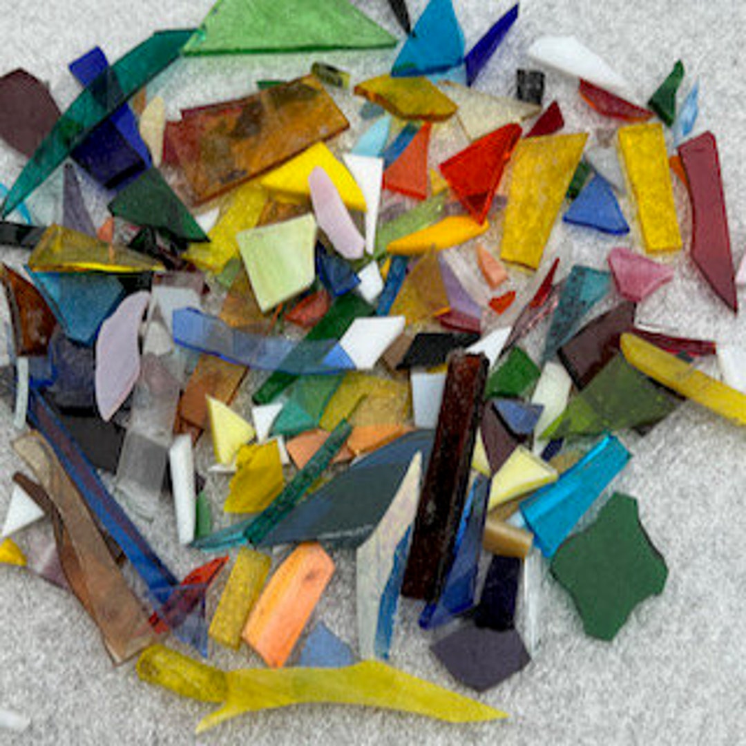 OFFER 1000g Stained Glass Offcuts for Mosaic Small Mixed Etsy UK