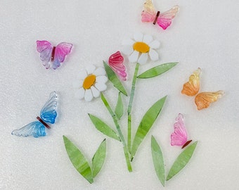 Large Glass Butterfly Wings for Stained Glass Mosaic, Beads, Pendant