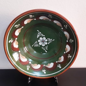 Decorative Hungarian Floral pattern Handmade Hand Painted Ceramic wall Plates, wall decoration, Handmade wall hanging