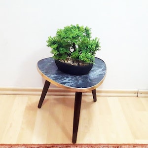 Vintage Retro Mid Century Plant Stand Modern Style flower table 60s design marble color  flower stool vintage atomic space age plant shelf