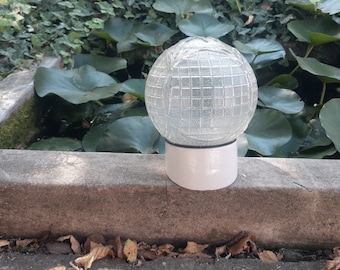 1960s vintage Hungarian wall glass globe lamp, lamp for corridor, glass ball light, terrace lighting, outdoor wall lamp, unique wall lamp