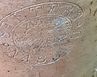 ANTIQUE 1800's German Clay Stoneware Mineral Water Bottle