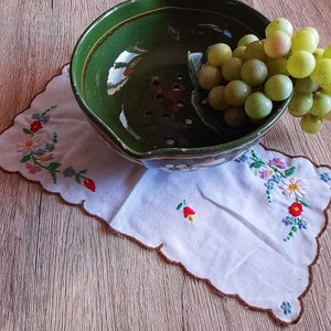 Hungary handmade rustic green serving ceramic fruit bowl, handmade wide dish, green pottery decor, home kitchen plate, pasta strainer