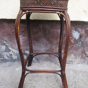 Rustic Brown flower Stand, Rattan Boho 40s, Rattan table, Rattan Console Table, rattan furniture, rattan furniture table, telephone table