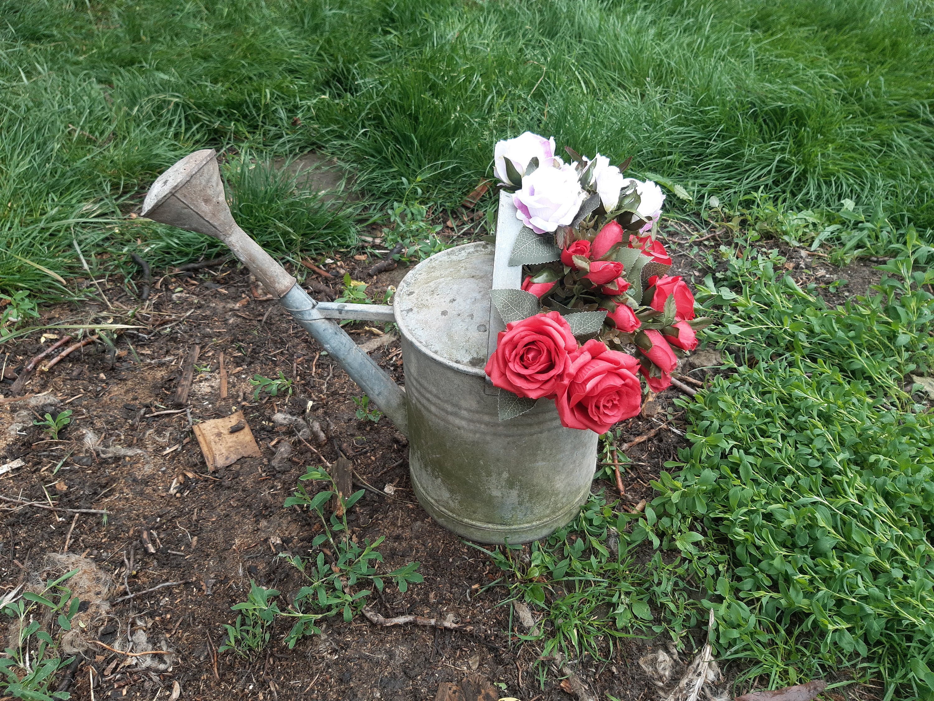 20x ガーデニングじょうろ、ブリキレトロじょうろ亜鉛メッキじょうろ