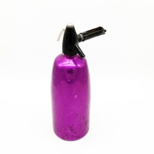 Vintage Aluminum purple Soda siphon Metal Seltzer bottle, spray bottle, soda bottle, Spray water bottle purple, retro decor 60&#39;