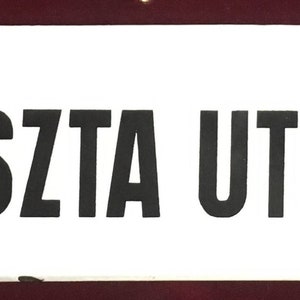 Vintage Hungarian Porcelain Enamel Sign, Red Cross, White with Red Cross, Collectible Authentic, Square Tin Sign Plate, Enamel sign vintage