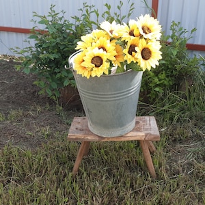 Rustic metal pail, Vintage zinc bucket, Antique galvanized tub, Antique galvanized tub, Farmhouse metal bucket, Retro zinc pail