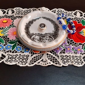 Mint Condition Hungarian Hollohaza handmade porcelain ashtray in original box, Hand painted table decoration, wedding gift