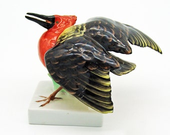 Seltene Herend Ungarn handbemalt Porzellan Vogel Figur, Geschenk Porzellan, Geschenk für Mama, Tierskulptur, Ungarische Figuren Porzellan