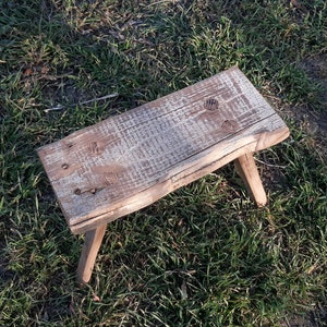Primitive Hungarian Handmade Farmhouse Rustic Small Wood Milking Stool ...