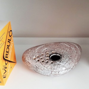 Large Mid-century modern brown ceramic ikebana, Modern ikebana vase pottery from &#39;70s, Hungarian pottery, Studio flower arranger,planter