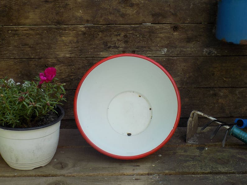 Antique Enamel Bowl Enamel Fruit Bowl Kitchenalia Farmhouse Etsy