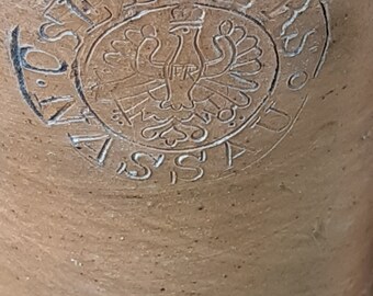 ANTIQUE 1800's German Clay Stoneware Mineral Water Bottle