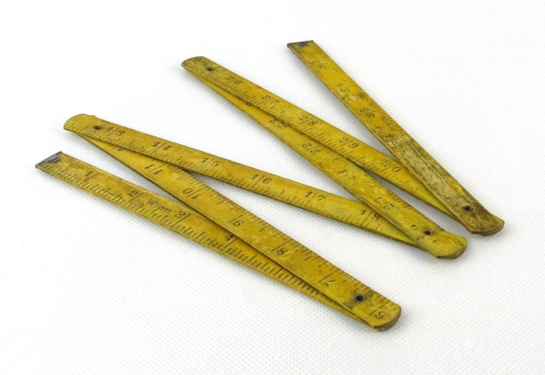 Wooden Folding Ruler Vintage French Carpenter S Image 0