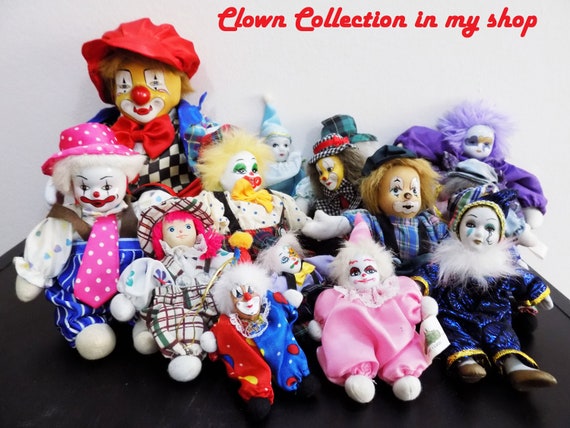 2 stücke Vintage Handgemalte   Clown Keramik Clown Puppen 