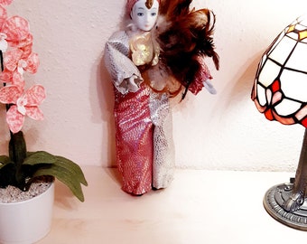 Vintage porcelain clown doll, Vintage collectible clown doll, Porcelain clown doll's,  Porcelain clown figurine, porcelain clown harlequin