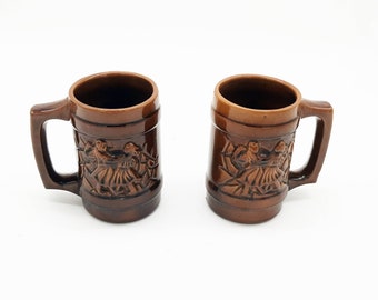 Vintage Collectible Hops & Malt Beer Stein Hungarian Brown Ceramic Beer Mugs, 0,5 L Beer Pint, Boyfriend Gift Ideas, Ceramic Beer Mug