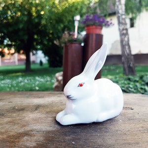 Exquisite Handcrafted Hungarian Hollóházi Porcelain Bunny Figurine – Adorable Tiny Rabbit Sculpture for Collectors and Home Décor