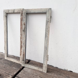 2 Pair Brown Primitive Farmhouse Old Window Frame Wooden Frames Wall ...