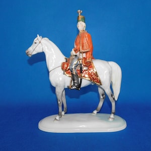 Vintage Hand painted hungarian herend porcelain horse sculpture, horse figurine, ideal gift, personalized gift