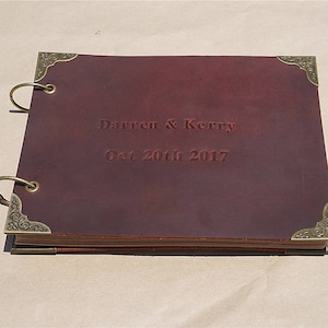 Leather Bound Guestbook | Cognac Brown Leather Bound Guestbook | Cognac Brown