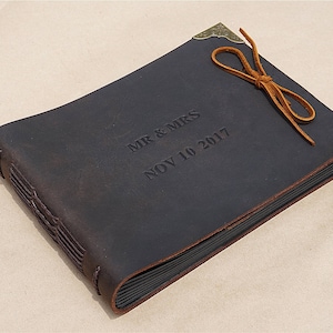 Personalized  guest book, Wedding photo album, leather scrapbook album, leather adventure book, anniversary gift ideas, anniversary present