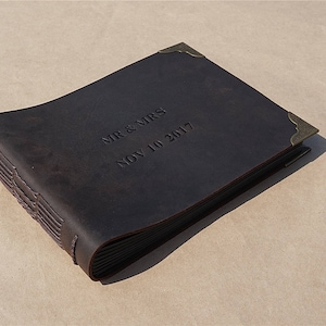 Handmade leather wedding guest book, Personalized wedding photo album, Most unique guest book, Party guest book, Birthday gifts