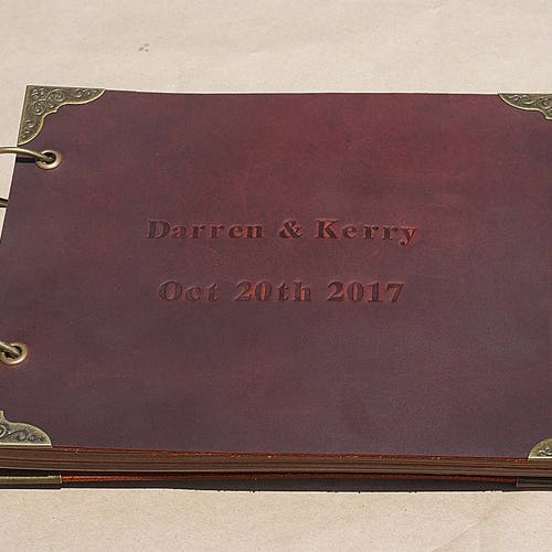 Personalized Leather Guestbook Custom Wedding Guest Book Etsy