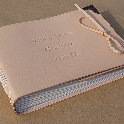 Personalized Leather Guestbook Custom Wedding Guest Book Etsy