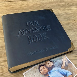 Álbum de fotos de cuero genuino, regalo de aniversario personalizado para pareja, regalos fantásticos para ella y para él, mi libro de aventuras